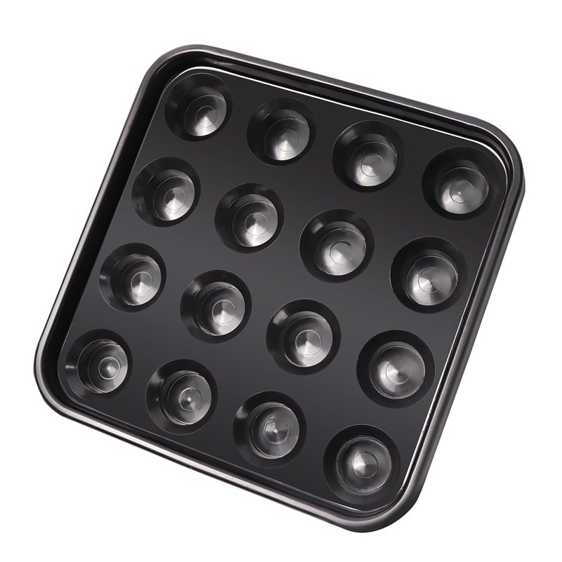 GSE Games & Sports Expert Black Plastic Pool Ball Carrying Tray, Billiard Ball Storage Tray for 16 Balls Full Set Regulation Size Billiard Balls - Image 1